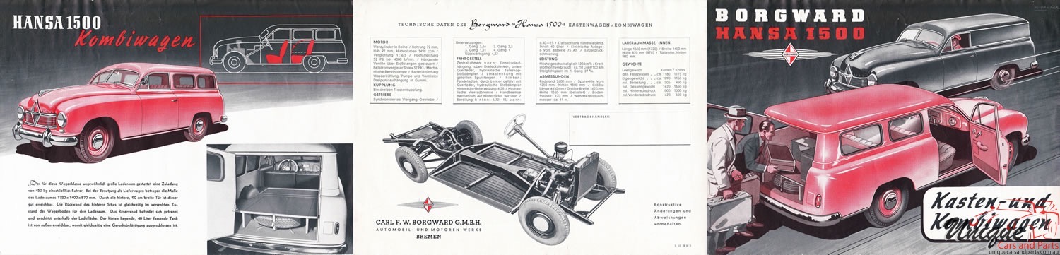 1952 Borgward Brochure Page 1